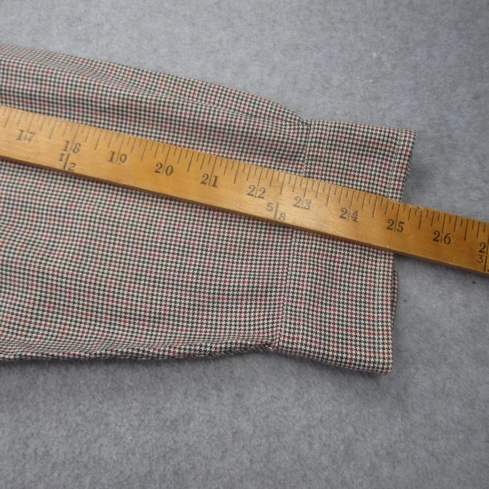 J Crew Shirt Mens Large Green‎ Red Houndstooth Long Sleeve Button Up Pocket